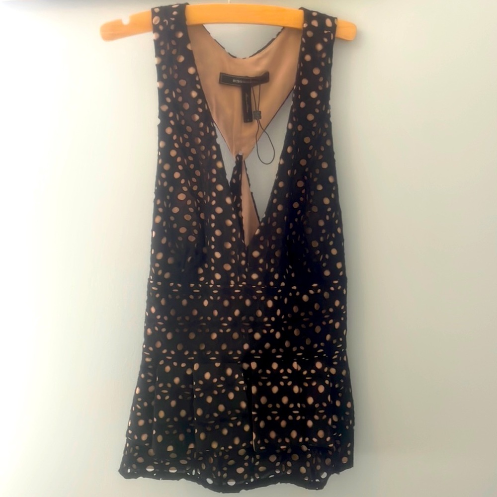 Black peplum BCBG sleeveless top